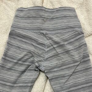 lululemon high times cyber striped silver leggings